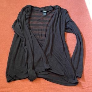 Black see through striped cardigan